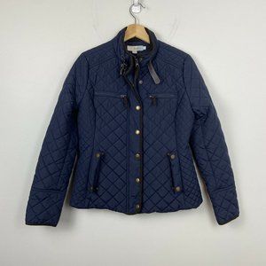Boden Navy Quilted Field Jacket Size US 6